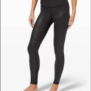 Lulu lemon black   wunder under high rise tights size 6